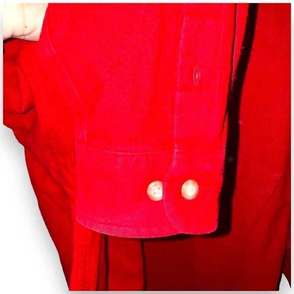 Eddie Bauer Crimson Red Chamois Flannel Sport Shirt L - Picture 5 of 7